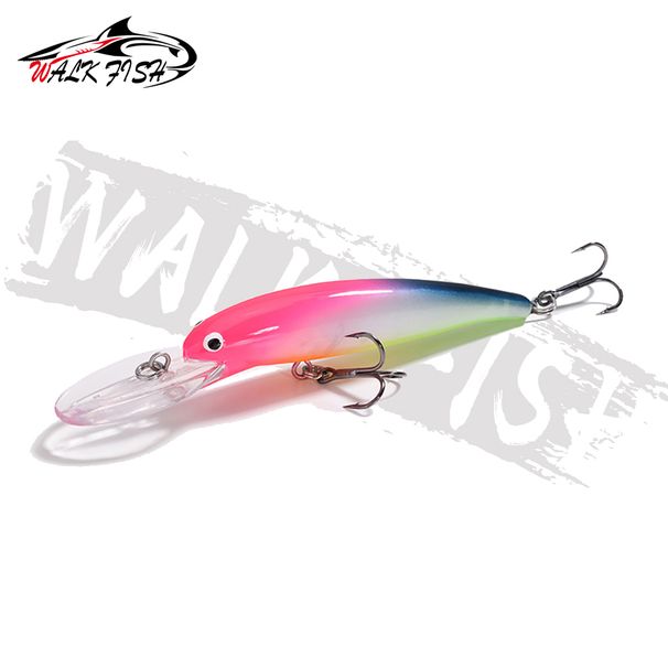 WALK FISH 12g/20g Floating Long-tongued Minnow Fishing Lures Laser Plastic Hard Bionic Fake Bait Quality Hooks Sea Fishing Trout_desvips.com