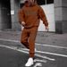 2025 New Sweatshirt And Sweatpants Letter Print Casual Jacket Autumn Winter Fleece Street Fashion Middle-Aged Men's Set_desvips.com