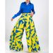 Women's Clothing new loose large size temperament printed shirt top wide-leg pants suit_desvips.com