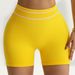 Women's Seamless Color Block Yoga Shorts Tight Peach Butt Lifting Sports Outerwear Fitness Running Pants_desvips.com