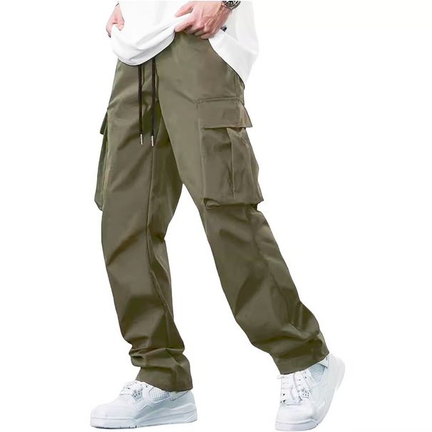 Summer New Men's Cargo Pants Drawstring Multi Pocket Casual Pants_desvips.com