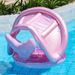 Thickened Baby Swimming Seat For 1-4 Years Old Kids With Sunshade Mermaid Design Childrens Float Ring_desvips.com
