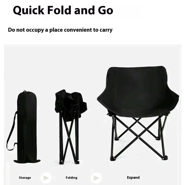 Camping Picnic Art Sketching Chair Portable Lightweight Fishing Stool Outdoor Moon Recliner Folding Bed_desvips.com