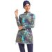 Muslim Swimwear Women's Conservative Swimsuit Leaf Print Women's Beach Swimsuit_desvips.com