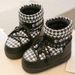 024 Houndstooth Short Thick-Soled Export To Russia Winter Ski Snow Waterproof Northeast Moon Boots_desvips.com