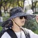 Rechargeable Fisherman With Fan, Wide Brim Outdoor Casual Men, Beach Sun Protection Hat For Summer_desvips.com