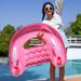 Transparent Glitter Inflatable Lounge Chair - Heavy-Duty PVC Floating Seat For Adults (Pool Lake & Beach Use Non-Slip Design)_desvips.com