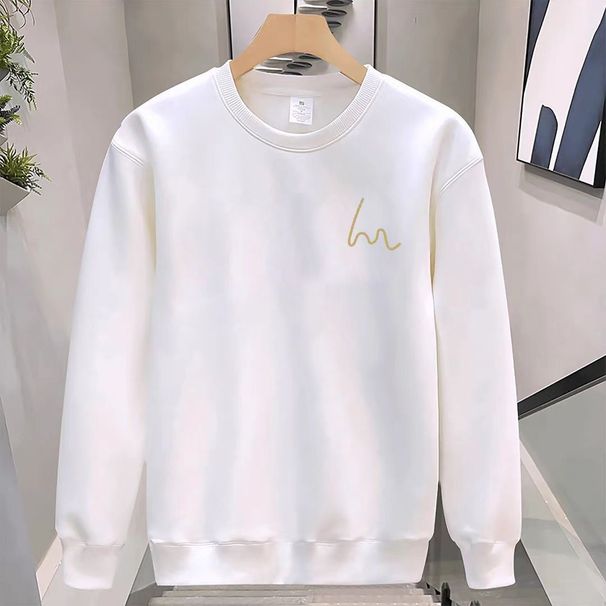 American Style Trendy Brand Simple Letter Casual Sweatshirt Round Neck Loose Fit Autumn Winter Ins Trend Fleece Jacket_desvips.com