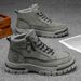 Men's Workwear High-Top Boots | Non-Slip Lace-Up Outdoor Sneakers_desvips.com