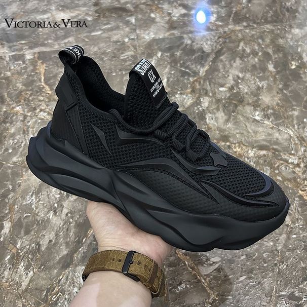 Men's Summer Breathable Mesh Soft Sole Sports Trendy And Versatile Casual Height Increasing Dad Shoes, Male Instagram_desvips.com