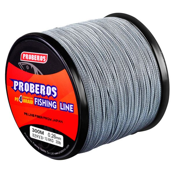 Fishing Lines 4 Braided 300m Fishing Line PE Braided Strong Horse Grey/yellow/blue/green/red Fishing Line Suitable For Rocky Fishing And Sea Fishing_desvips.com