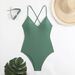 Women's Solid Color One-Piece Swimsuit - Sexy Low-Back With Cross-Tie Design (Slimming Chlorine-Resistant Fabric)_desvips.com