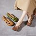 Summer new leather hollow women's shoes round head breathable soft bottom rub color moccasin retro women's shoes_desvips.com