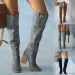 Fashionable Casual Retro Long Knee Denim Square High Heels Boots Bottes Womens Botas De Mujer Atos 240911_desvips.com