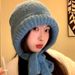 Balaclava For Women Winter High-end Windproof Warm Ear Protection Scarf Integrated Knitted Hat_desvips.com