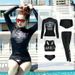 Korean Couple Diving Two-Piece Snorkeling Swimsuit Women Conservative Long Sleeve Sun Protection Quick-Dry Surfing_desvips.com