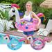 Unicorn Swim Ring With Glitter Hearts - Eco-Friendly Thickened PVC Anti-Tip Design & Underarm Float (Kids Pool Float Safe & Durable For Ages 3-8)_desvips.com
