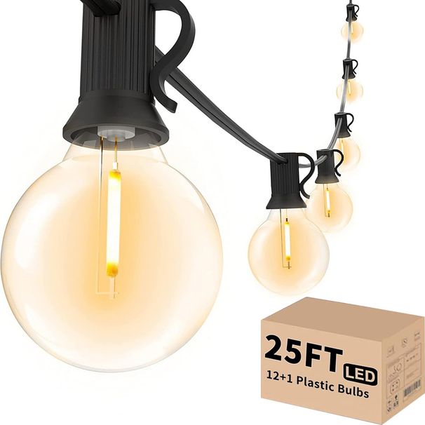 Svater Outdoor String Lights LED 50 FT G40 26 Bulbs Waterproof For Patio_desvips.com