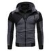 Men's Clothing explosive double zipper men's sweater stitching slim-fit hooded cardigan men's sweater_desvips.com