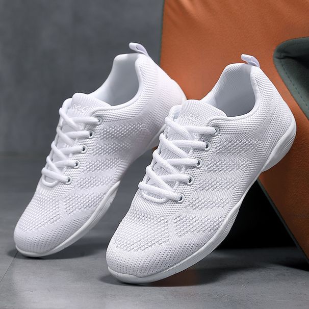 Competitive Aerobics Net White Cheerleading Sports Comfortable Breathable Competition GYM Running Shoes_desvips.com
