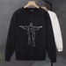 American Style Casual Sweatshirt For Men And Women, New Trendy Loose Fit Printed Couple Outerwear, Ancora Red Long_desvips.com