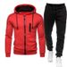 22 Spring And Autumn New Men's Sports Hooded Cardigan Long Sleeve Sweatshirt Sweatpants Casual Zipper Suit_desvips.com
