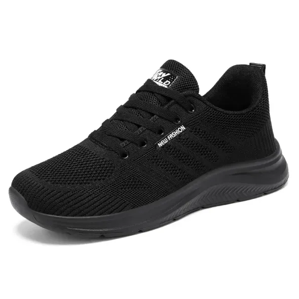 New Simple Men Sports Athleisure Lightweight Breathable Runners Tennis Shoes Black Free Shipping_desvips.com