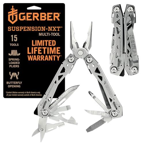 Gerber Suspension NXT 15-in-1 Multitool With Pliers And EDC Knife, Made Of Stainless Steel_desvips.com
