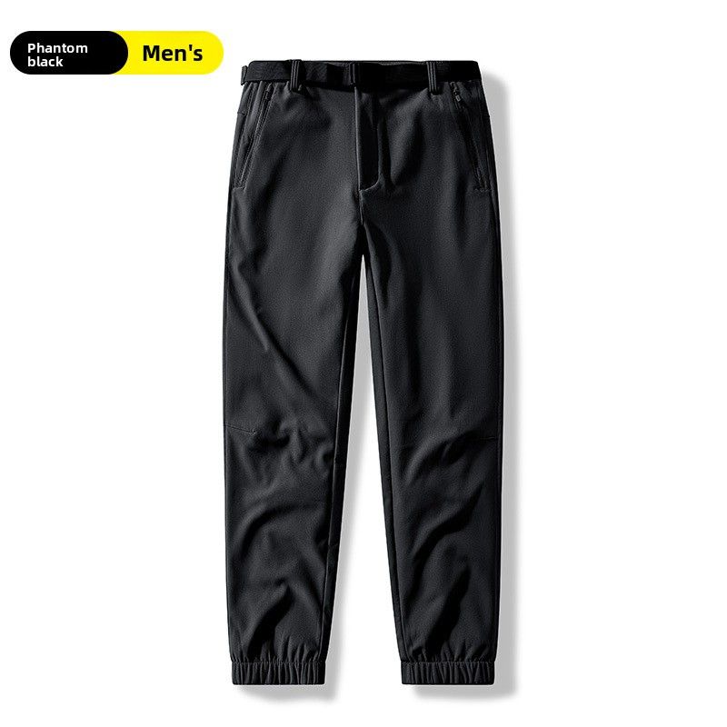 Cross Step Outdoor Hiking 25 New Winter Windproof Waterproof Fleece-Lined Warm Softshell Unisex Straight-Leg Pants_desvips.com