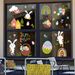 glass Door Stickers, Colorful Eggs, Bunny Decorations, Mall Easter Adhesive-free Electrostatic Window Decals_desvips.com