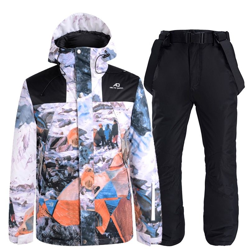 001 New Suit For Men Women, Warm Thickened Korean Style Ski Jacket And Pants Set_desvips.com