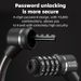 ROCKBROS Bicycle Lock 4 Digit Lock Combination Lock Cable Lock Portable_desvips.com