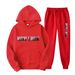 New Letter Casual Print Men's And Women's Sportswear Fleece Two-Piece Loose Hoodie Set_desvips.com