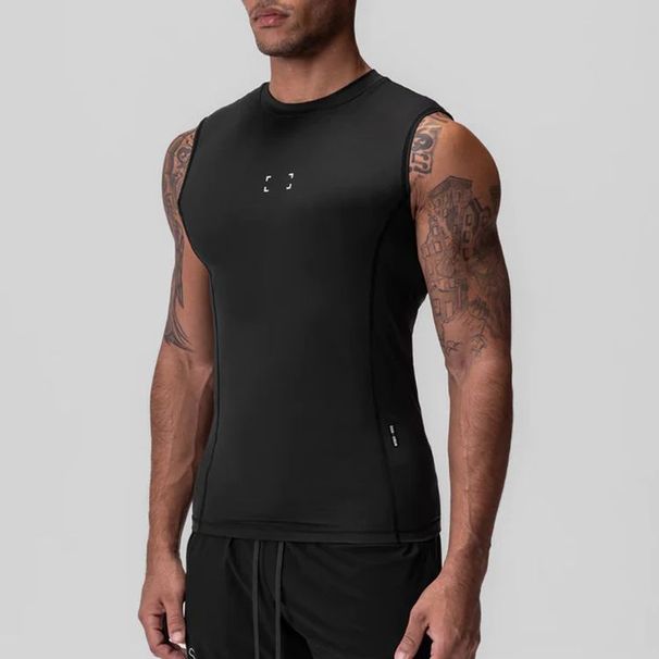 Breathable Quick-Dry High-Elasticity Sleeveless Basketball Tight Shirt Summer Trendy Sports Vest_desvips.com