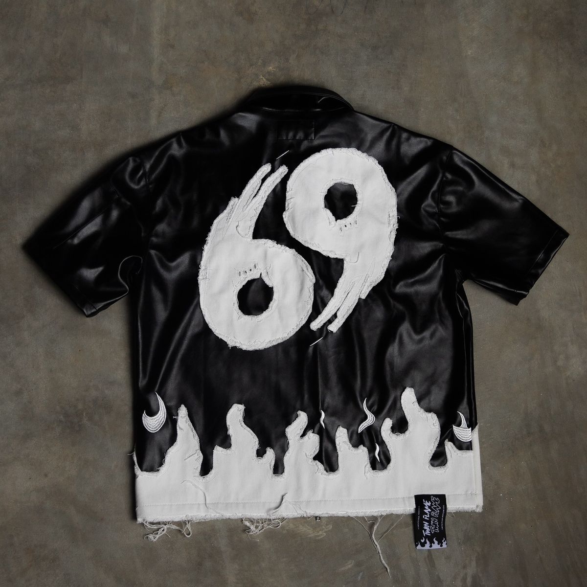 Leather Coat Cool Internet Celebrity Cardigan 69 Digital New Print Top Zipper Jacket_desvips.com
