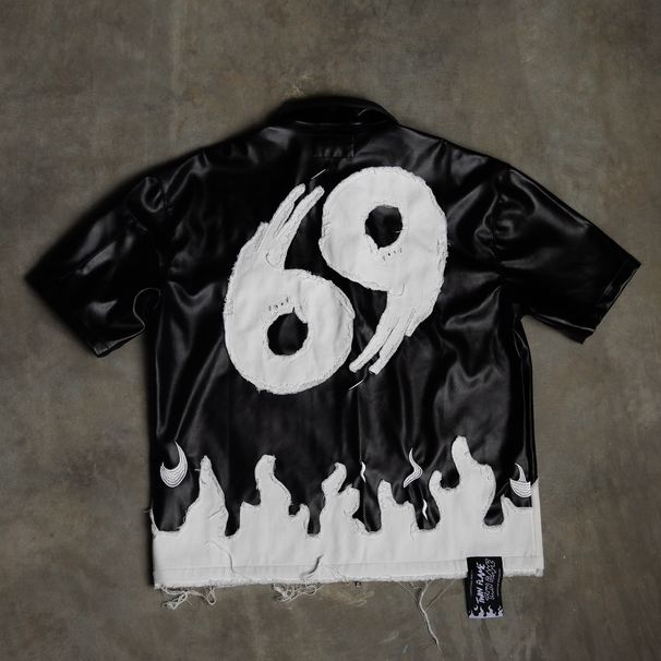 Leather Coat Cool Internet Celebrity Cardigan 69 Digital New Print Top Zipper Jacket_desvips.com