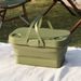 Outdoor folding storage box Spring camping folding table picnic portable storage basket Picnic basket comes with small table board_desvips.com