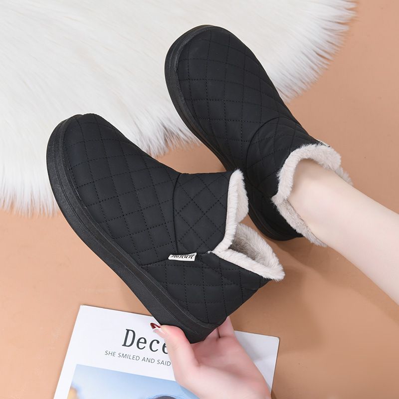 New Cotton Shoes Women's Winter Thickened Warm Snow Boots High-top Soft-soled Non-slip One-pedal Lazy Shoes Platform Shoes Women_desvips.com