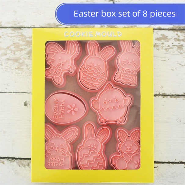 cookie Cartoon Rabbit Chick Easter Egg Baking Home Use 3D Embossed Fondant Press Mold_desvips.com
