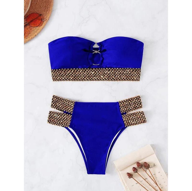 New Two-piece Swimsuit Women's Swimsuit Sexy Hollow Beach_desvips.com