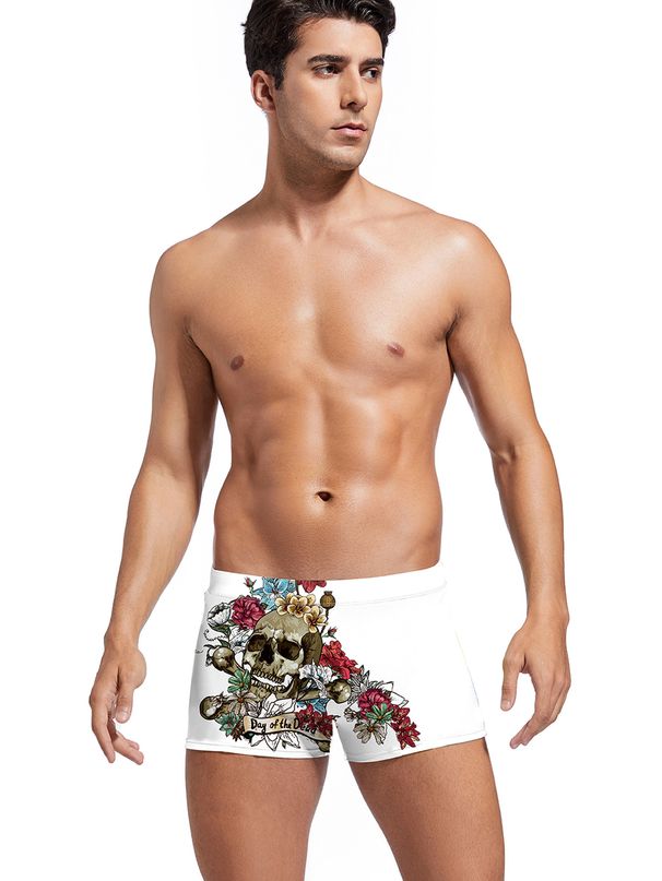 Men's Skull Print Swim Trunks - Sexy & Stylish Quick-Dry Beach Shorts (UPF 50+ & Adjustable Waistband) - Pool & Vacation Wear_desvips.com