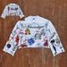 Graffiti Eagle Print Long Sleeve Loose Hip-Hop T-Shirt Trendy Brand Series Crew Neck Hot Sale_desvips.com