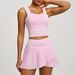 New Fitness Women's Gym Sports Bra + Skirts 2PCS Sets Anti-Glare Tennis Skorts Running Tracksuit Workout Sportswear_desvips.com