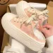 2024 Summer Sneakers Women's Slippers And Quality New Ladies Sandals Sports Slides With Bow Height Shoes Round Toe_desvips.com