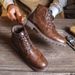 Martin American Style Large Size Work Men's Trendy High-top Motorcycle Short Paratrooper Boots_desvips.com