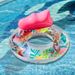 Environmentally Friendly PVC Thickened Sequined Flamingo Floating Ring Outdoor Water Amusement With Cup Holder Backrest Adult Swimming Ring_desvips.com