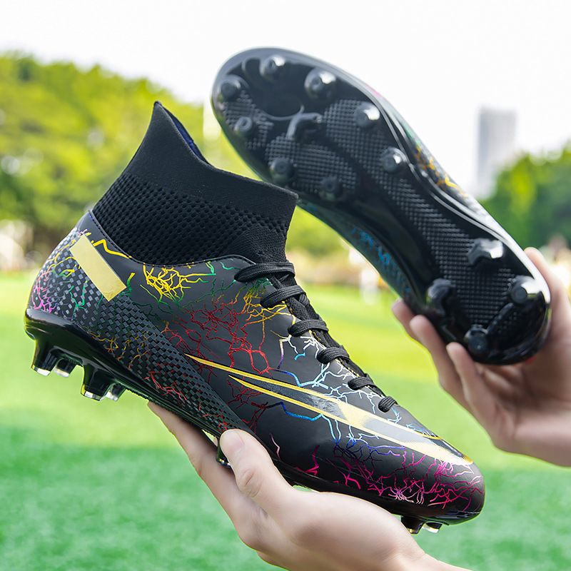2026 Autumn New High-Top With Studs, Black Camouflage, Large Size, For Boys And Adults, Professional Training Football_desvips.com