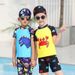 Children's Swimsuit Boys Two-Piece Summer Cartoon Dinosaur Swim Trunks Set Beach Hot Spring Short Sleeve Swimwear_desvips.com
