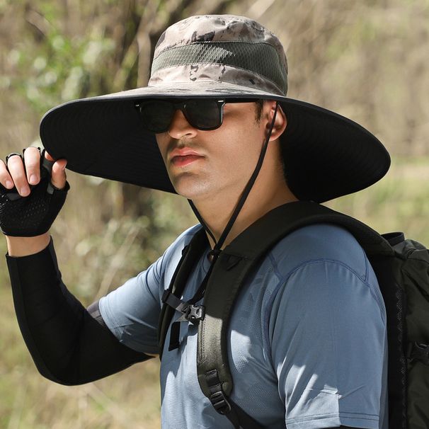 Extra Wide Brim Sun Hat For Men - UPF 50+ Outdoor Fishing & Hiking Cap, Lightweight & Quick-Dry (Adjustable Chin Strap, One Size Fits Most)_desvips.com