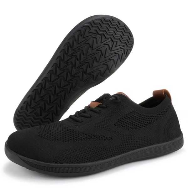Wide Toe Box Comfort Casual Sneakers Breathable Knitted Cro-training Shoes Unisex Minimalist Anti-slip Flats For_desvips.com